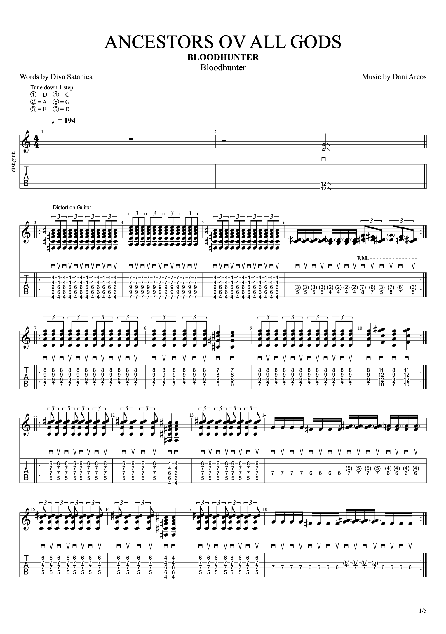 Ancestors Ov All Gods (Guitar Tab)
