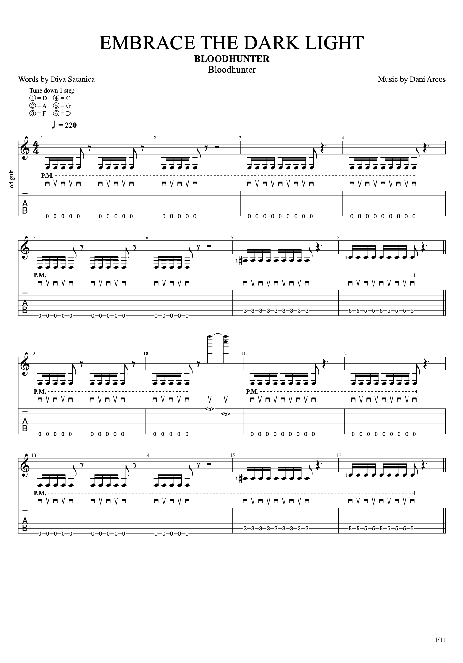 Embrace The Dark Light (Guitar Tab)