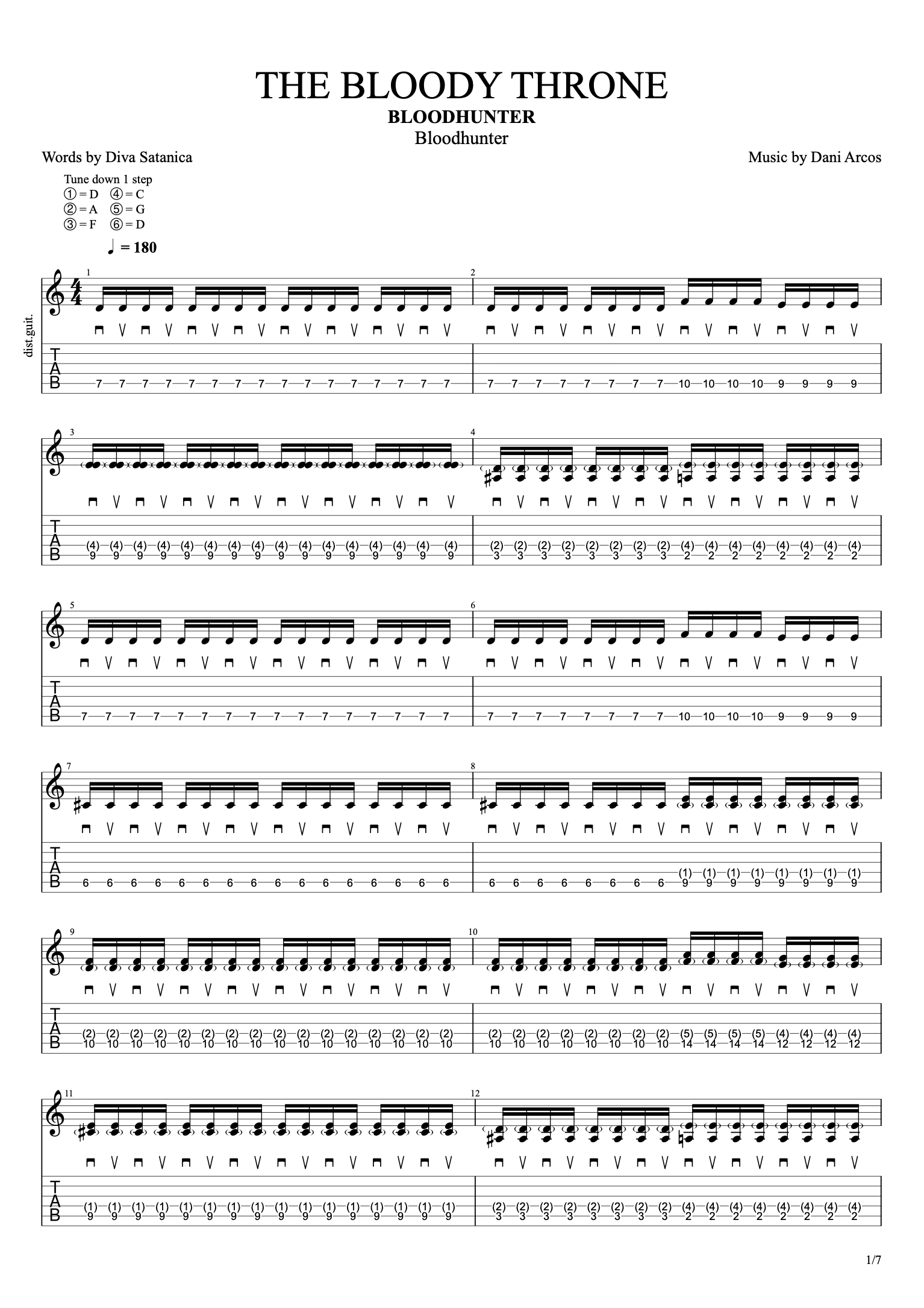 The Bloody Throne (Guitar Tab)
